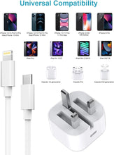 Load image into Gallery viewer, N York Usb 20w Type C To Lighting With Wall Charger
