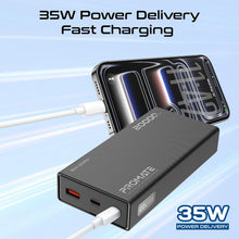 Load image into Gallery viewer, Promate Power Bank Bolt-20PD+ 20000mAh 35W USB-C PD Fast Charging
