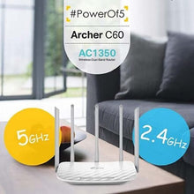 Load image into Gallery viewer, TP-LINK Ac1350 Wi-Fi router 2.4 GHz, 5 GHz 1.3
