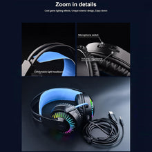 Load image into Gallery viewer, N YORK Wired Headset Head-Mounted Earphone 3.5MM USB Interface LED RGB
