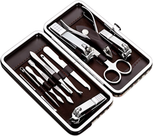Load image into Gallery viewer, Manicure, Pedicure Kit, Nail Clippers Set of 12Pcs, Professional Grooming Kit, Nail Tools
