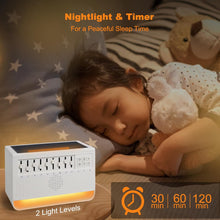 Load image into Gallery viewer, White Noise Machine with Flame Simulated Aroma Diffuser, Humidifier, Night Light, Bluetooth and Timed Shutdown, 4-in-1
