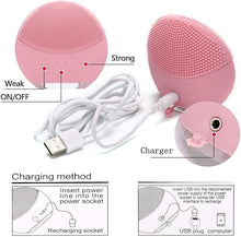 Load image into Gallery viewer, Face Scrubber Massager - Vibration Pore Clean Silicone Facial Brush Gentle Exfoliating
