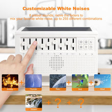 Load image into Gallery viewer, White Noise Machine with Flame Simulated Aroma Diffuser, Humidifier, Night Light, Bluetooth and Timed Shutdown, 4-in-1

