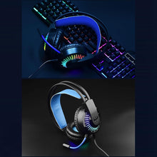 Load image into Gallery viewer, N YORK Wired Headset Head-Mounted Earphone 3.5MM USB Interface LED RGB
