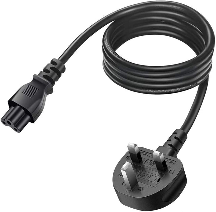 Tecsa 1.8m Laptop Power Cable - Black, 3 Pin