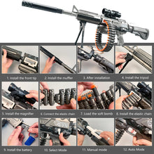 Load image into Gallery viewer, M416 Gun Sniper Rifle with Telescoping Scope and Tripod Rechargeable Battery Powered
