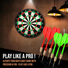 Load image into Gallery viewer, 17 inch Dart Board Set, Double Sided Usable Dartboard with 6
