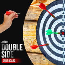 Load image into Gallery viewer, 17 inch Dart Board Set, Double Sided Usable Dartboard with 6
