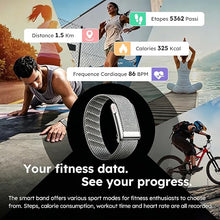 Load image into Gallery viewer, Smart Fitness Tracker Bracelet without Screen, Heart Rate Monitor, Calorie Counter black
