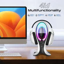 Load image into Gallery viewer, promate Dynamic High Fidelity Dual Mode RGB Speaker w/ Headphone Stand &amp; USB Hub
