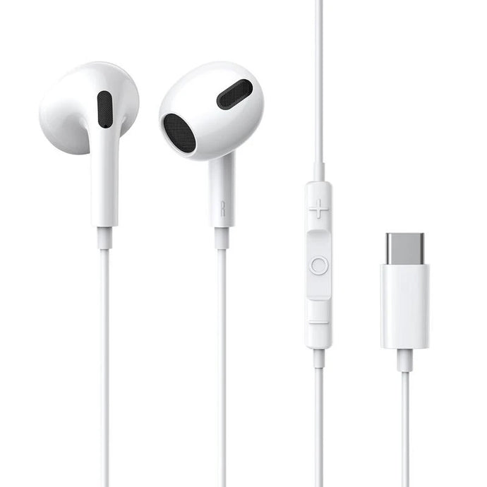 Baseus WHITE C17 Type-C Earphones In Ear Hearphone Wired Headset With Mic