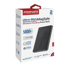 Load image into Gallery viewer, promate 5000mAh Ultra-Slim Aluminum Crafted MagSafe Compatible Wireless Charging PowerBank
