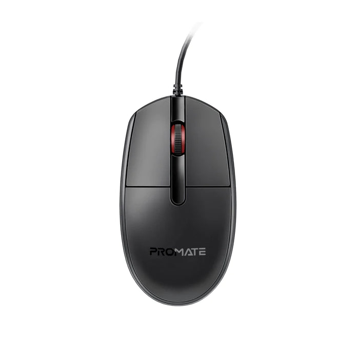 promate ergonomic wired optical mouse 1200dpi