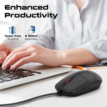 Load image into Gallery viewer, promate ergonomic wired optical mouse 1200dpi
