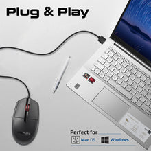 Load image into Gallery viewer, promate ergonomic wired optical mouse 1200dpi
