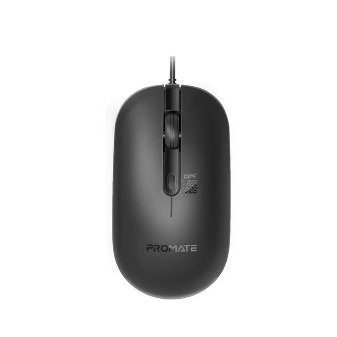promate ergonomic wired optical mouse 2400dpi