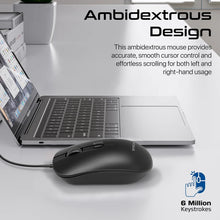 Load image into Gallery viewer, promate ergonomic wired optical mouse 2400dpi
