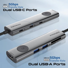 Load image into Gallery viewer, promate 4K@60Hz Multi-Function High Speed USB-C Hub with Screen Privacy Button
