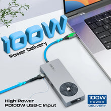 Load image into Gallery viewer, promate 14-in-1 Highspeed Multiport USB-C Hub with 100W PD Passthrough &amp; Multimedia Controls
