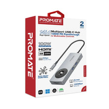 Load image into Gallery viewer, promate 14-in-1 Highspeed Multiport USB-C Hub with 100W PD Passthrough &amp; Multimedia Controls
