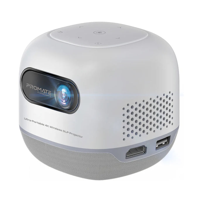 Promate Ultra-Portable 4K Wireless DLP Projector with touch controls
