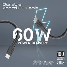 Load image into Gallery viewer, promate 33W Power Delivery Dual Port Car Charger Combo with 60W Fast Charging USB-C cable
