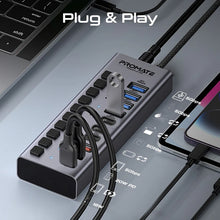 Load image into Gallery viewer, promate 10in1 multiport data charge hub
