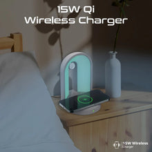 Load image into Gallery viewer, Promate 3-in-1 Bluetooth Speaker wilress charger with night lamp
