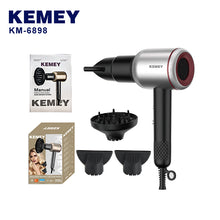 Load image into Gallery viewer, KEMEI 1800w Powerful Professional Salon Appliance Hair Dryer 3 Adapters Multi Speed
