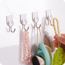 Load image into Gallery viewer, Small Hooks White Mini U-shaped Plastic Sticky Hooks Strong Non-marking Set of 13
