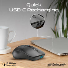 Load image into Gallery viewer, promate dual mode wireless mouse with bluetooth and 2.4ghz connectivity
