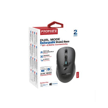 Load image into Gallery viewer, promate dual mode wireless mouse with bluetooth and 2.4ghz connectivity
