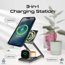 Load image into Gallery viewer, promate Ultra-Slim Transparent Foldable 15W MagSafe Compatible Wireless Charging Station
