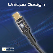 Load image into Gallery viewer, Promate High Tensile Transparent 100W Power Delivery USB-C Cable with LED Light
