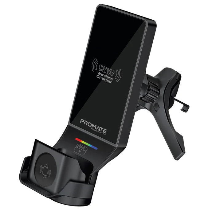 Promate 3-in-1 MagSafe Compatible Car Wireless Charging Station