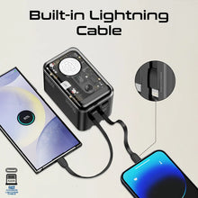 Load image into Gallery viewer, promate 65W Multi-Device Charging Transparent Power Bank with Built-In USB-C &amp; Lightning Cable
