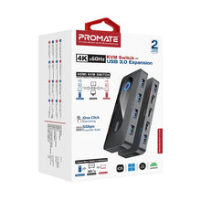Load image into Gallery viewer, Promate 4K@60Hz KVM Switch with USB 3.0 Expansion
