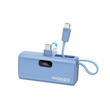 Load image into Gallery viewer, Promate Pocket Fast Charging Power Bank 5000mah with Foldable USB-C Connector and Lightning Cable
