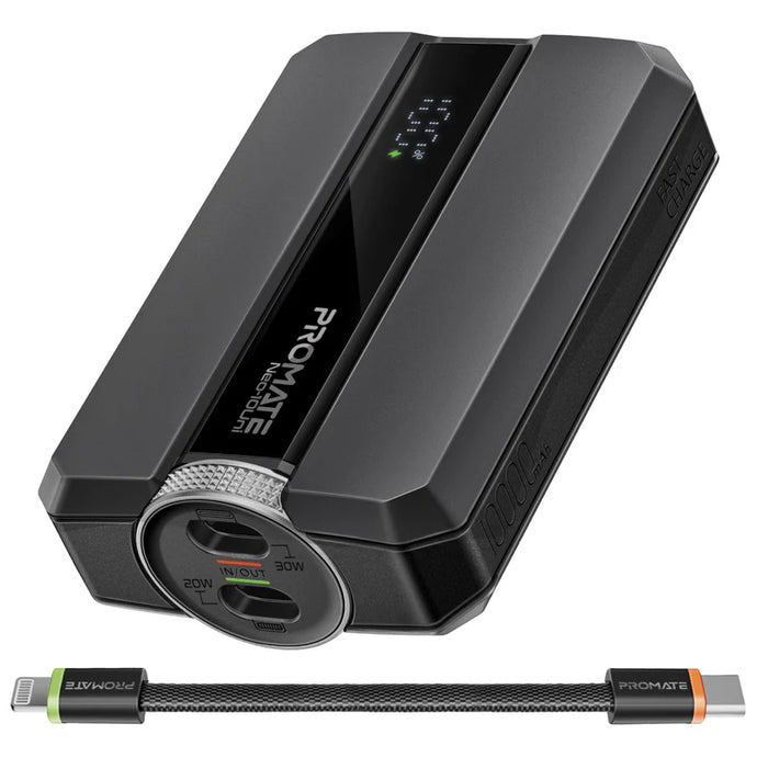 promate Ultra-Compact 30W PD Power Bank with USB-C / Lightning Ports