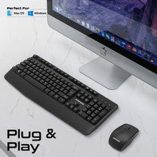Load image into Gallery viewer, Promate Ergonomic wireless Multimedia keyborad plam resta Arabic/english
