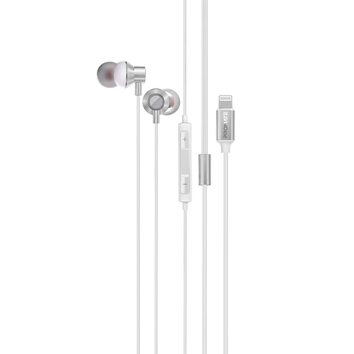 Promate MFi-Certified Ergonemic In-ear Lighting Connector