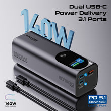 Load image into Gallery viewer, Promate Aluminum crafted pd3.1 power Bank 160W and 27600mAh
