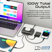 Load image into Gallery viewer, Promate GaNFast™ 100W Power Delivery Charging Station with 15W Wireless Charger
