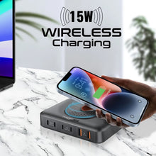 Load image into Gallery viewer, Promate GaNFast™ 100W Power Delivery Charging Station with 15W Wireless Charger
