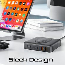 Load image into Gallery viewer, Promate GaNFast™ 100W Power Delivery Charging Station with 15W Wireless Charger
