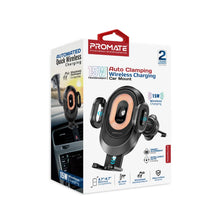Load image into Gallery viewer, Promate 15W Transparent Auto Clamping Car Wireless Charging Mount
