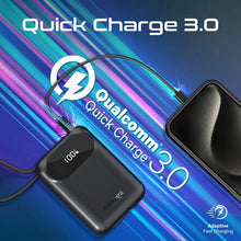Load image into Gallery viewer, Promate Ultra Compact 35W SuperSpeed Power Bank20000mah with Built-In USB-C &amp; Lightning Cable

