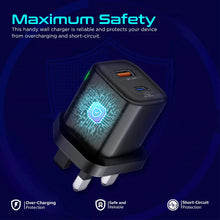 Load image into Gallery viewer, Promate Ultra-fast Dual Port Ac Charger With 25w Power Delivery And Qc 3.0
