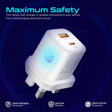Load image into Gallery viewer, Promate Ultra-fast Dual Port Ac Charger With 25w Power Delivery And Qc 3.0

